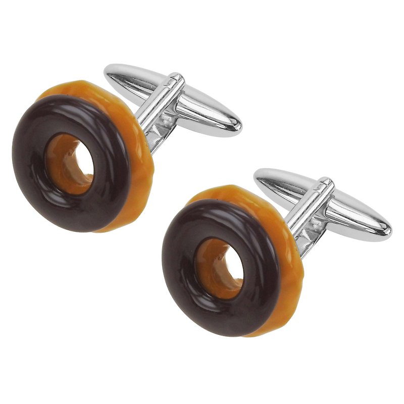Donut Cufflinks - Cuff Links - Other Metals Brown