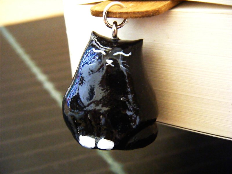 オリジナルハンドピンチ小型テラコッタ猫のブックマーク - 釣り版 - しおり - 陶器 多色