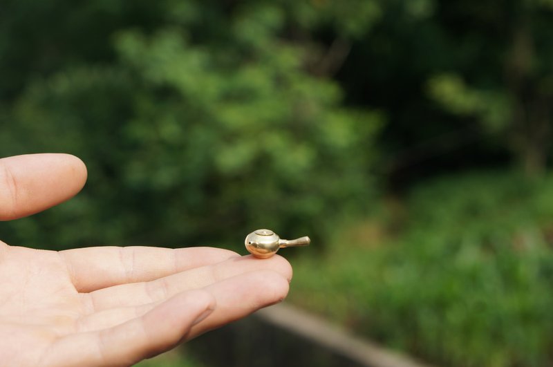 黃銅迷你茶壺茶盤香插香立香座袖珍小擺件 - 擺飾/家飾品 - 銅/黃銅 金色