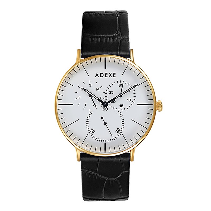 | THEY 黑白復白三眼多功能皮帶中性手錶 小眾品牌 - 男裝錶/中性錶 - 不鏽鋼 黃色