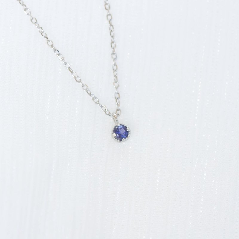 堇青石925純銀小蛋糕項鍊 - 項鍊 - 水晶 銀色