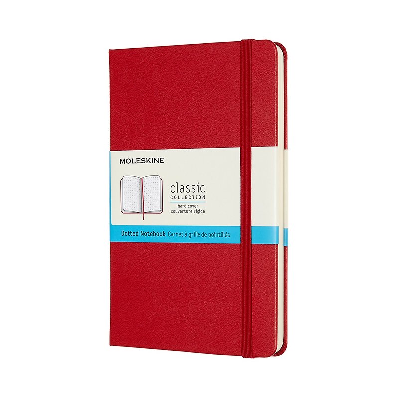 MOLESKINE Classic Hard Case Notebook - M Type - Dotted Line Red - Hot Stamping Service - Notebooks & Journals - Paper Red