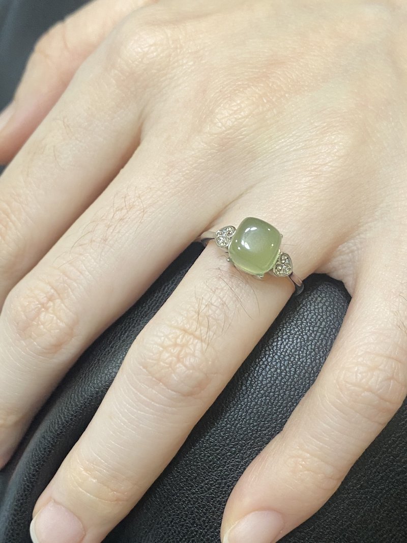 葡萄石不規則925女戒指 - 戒指 - 水晶 綠色