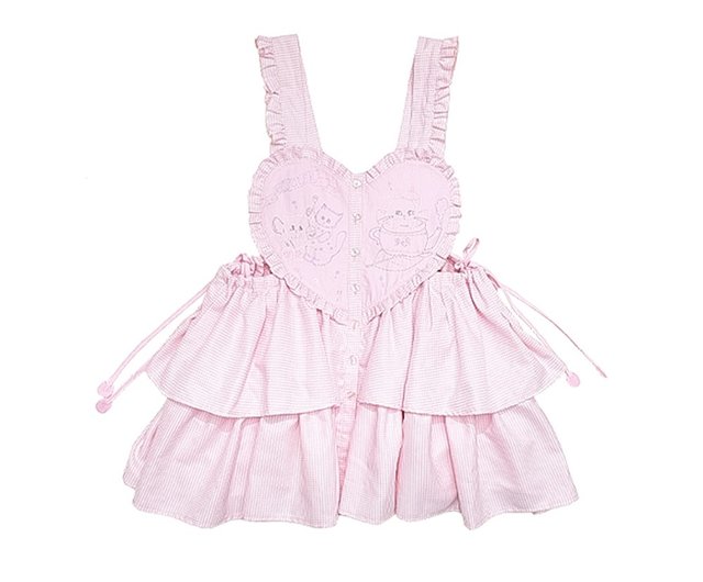 ピンクハウスエプロンドレスネコ刺繍 ピンクハウスエプロンドレスネコ