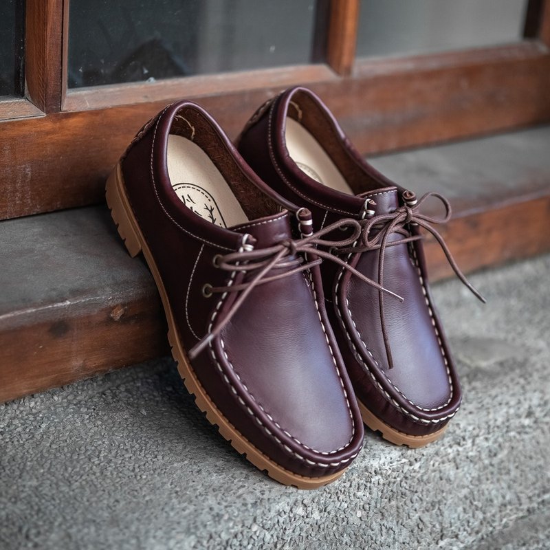 Classic kangaroo shoes_ dark coffee women's shoes - รองเท้าหนังผู้หญิง - หนังแท้ สีนำ้ตาล