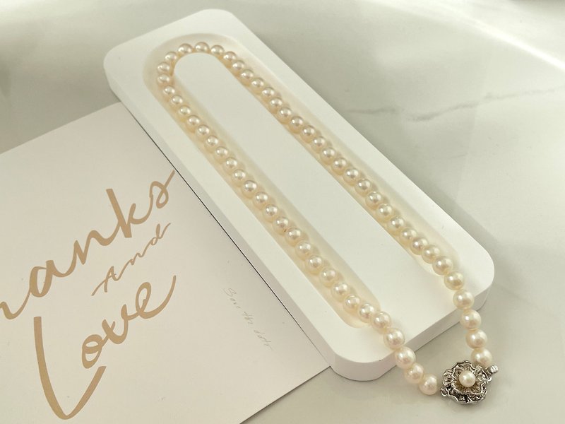 Chain natural seawater pearl akoya queen gold colorful necklace - สร้อยคอ - ไข่มุก สีทอง
