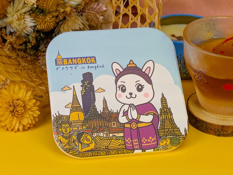陶瓷杯墊【廢兔 in Bangkok】 - 杯墊 - 陶 