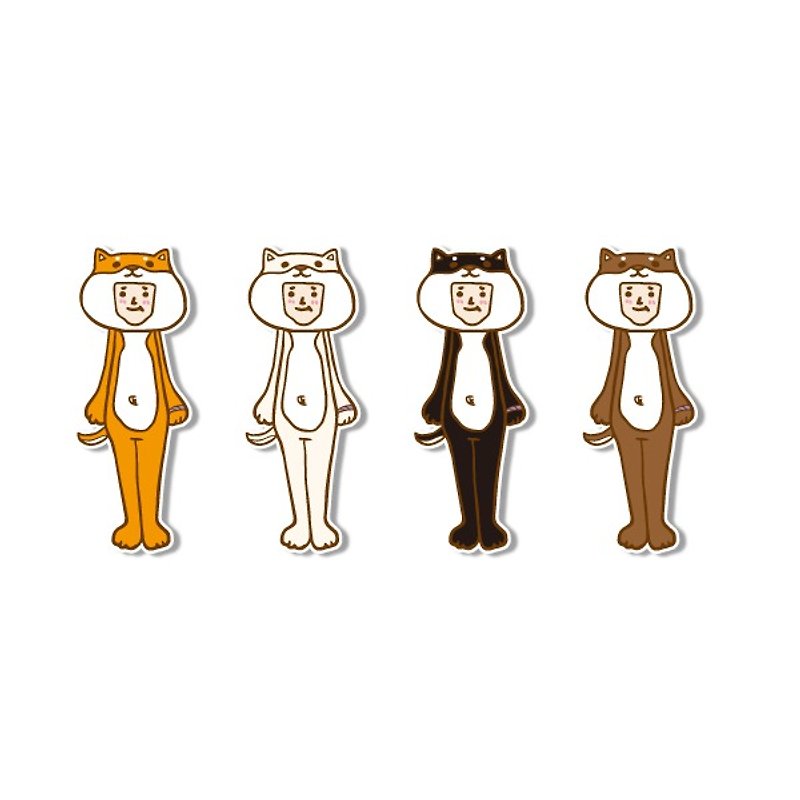 1212 fun design funny waterproof stickers - doggie four-color flowers - Stickers - Paper Orange