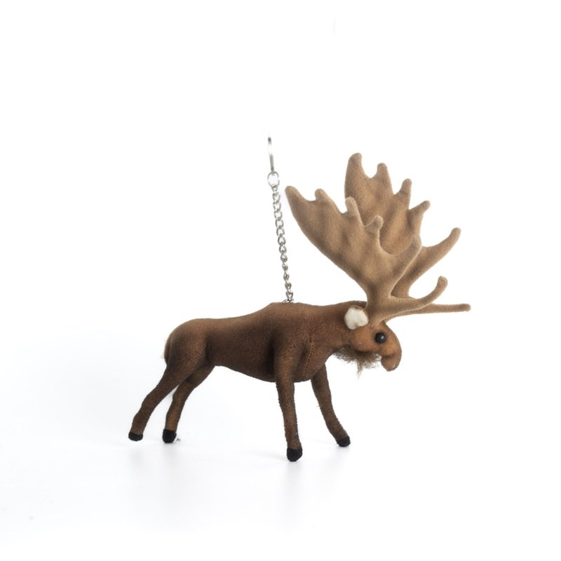 Hansa 7772-Moose keychain 18 cm high - Keychains - Eco-Friendly Materials Khaki