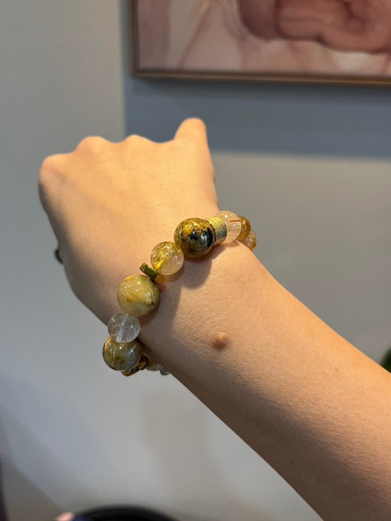 客製化水晶礦石手鍊 鈦晶母礦 高定款 - 手鍊/手環 - 水晶 