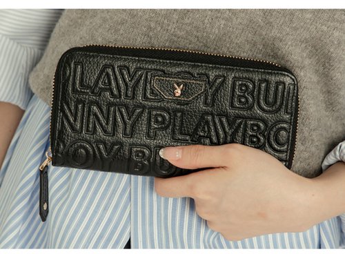PLAYBOY TAIWAN PLAYBOY - 拉鍊長夾 Superb系列 - 黑色