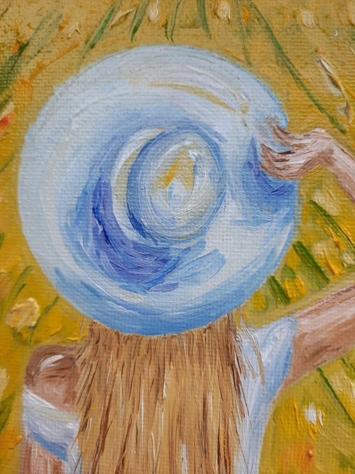絵画　油絵　F4-051120　可愛い女の子とひまわり NO.406】向日葵の庭園で読書する女性絵画アートポスター