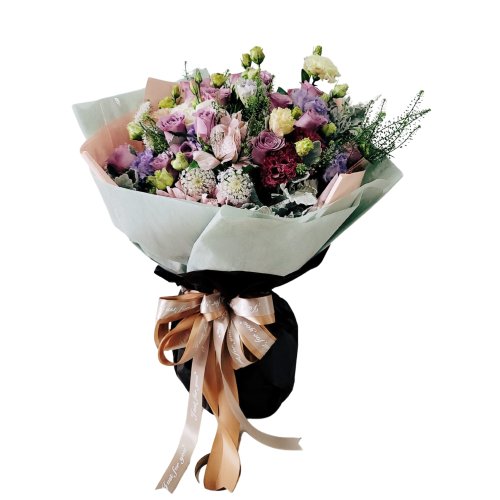 ☆　花　☆ 花束（バラ18本、ホワイト、キキョウなど） GF00211 - ショップ