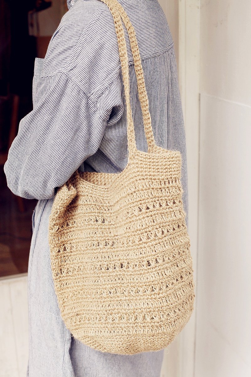 【好日手作】春 麻繩編織包 - 側背包/斜背包 - 其他材質 多色