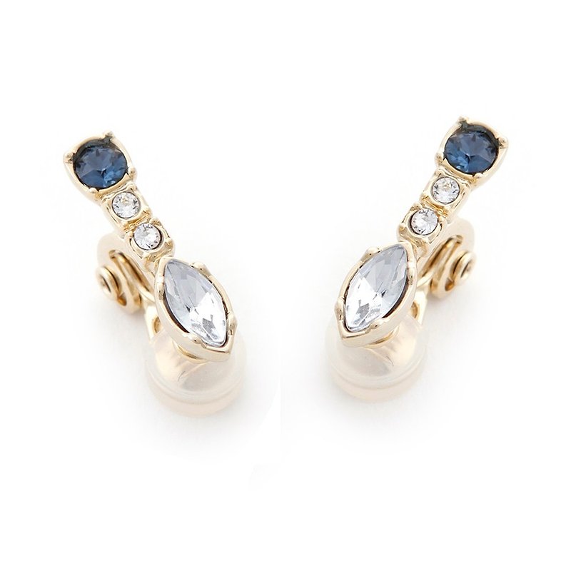 [JewCas] Air Earrings Series Elegant Temperament Crystal Air Ear Clips_JC2442 - Earrings & Clip-ons - Other Metals White
