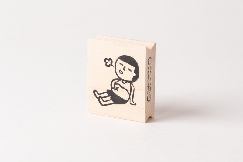 Manpuku Mamoru-kun*Rubber stamp*R272 - Stamps & Stamp Pads - Wood 