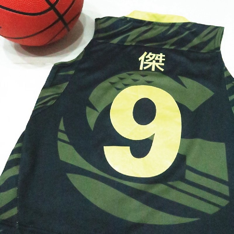 É Grato children's basketball suit + custom printing (knight black) - อื่นๆ - เส้นใยสังเคราะห์ สีเงิน