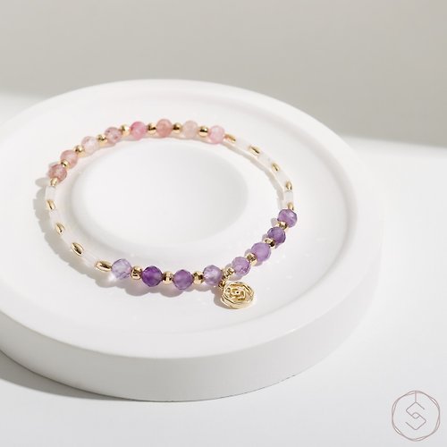 SPANCONNY 飾品控 翩然 | 紫水晶 草莓晶 粉水晶 | 天然水晶手鍊