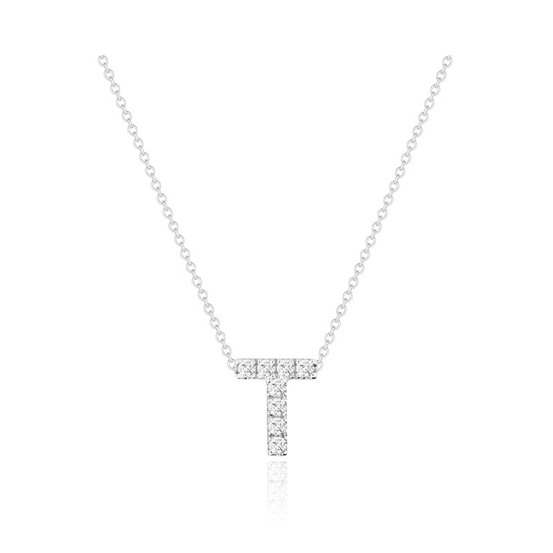 T-Alphabet Necklace | 14K Gold Real Diamond Necklace - สร้อยคอ - เพชร 