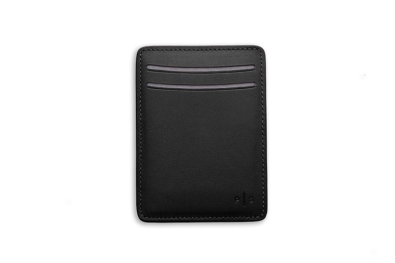 KAS Cardholder Wallet in Black - กระเป๋าสตางค์ - หนังแท้ สีดำ
