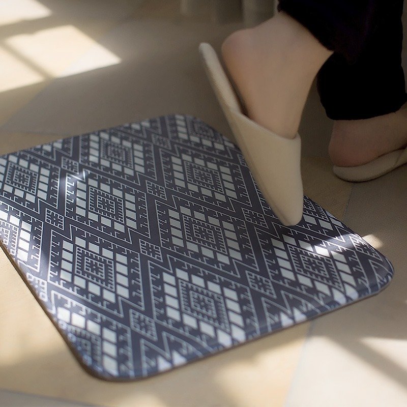 幾何 原創設計中式民族日式復古浴室門口床前腳踏墊地毯地墊 - 棉被/毛毯 - 聚酯纖維 灰色