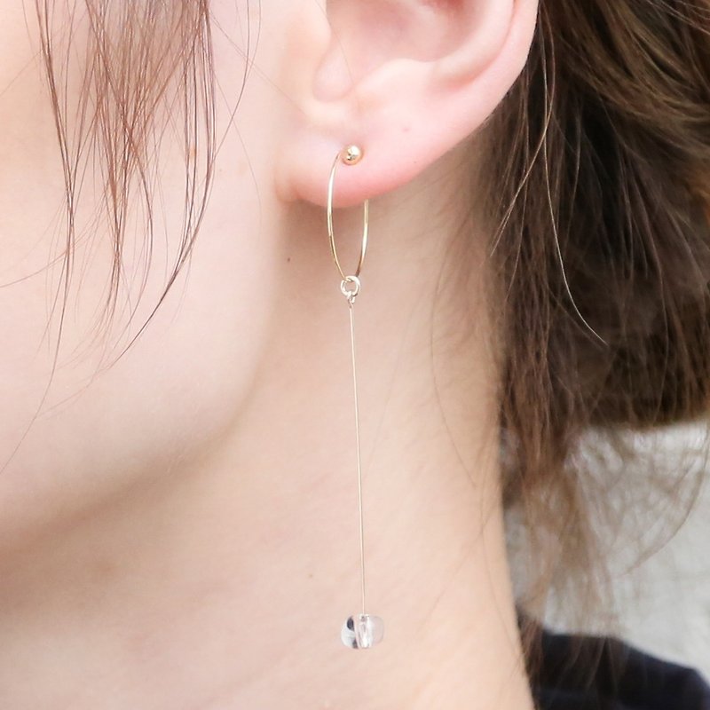 DROP ONE Earring - Earrings & Clip-ons - Gemstone Transparent