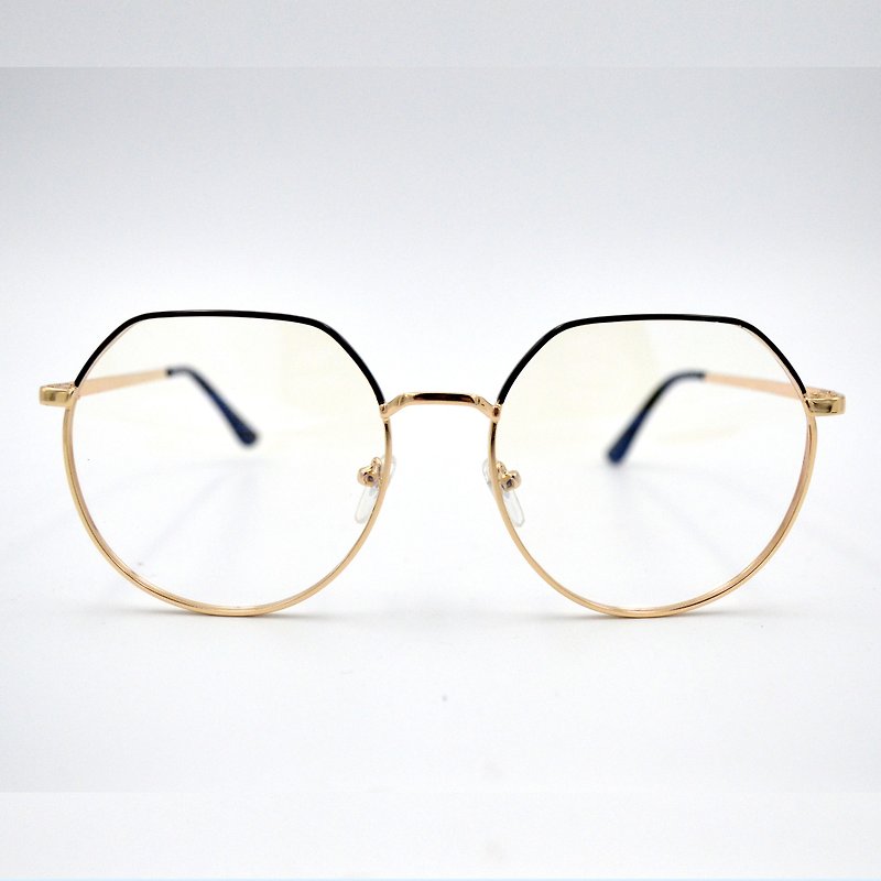 Clearance discount, blind draw, random delivery, gold silk flat anti-blue glasses, art, literature and youth, 70s retro nostalgic vintage - กรอบแว่นตา - โลหะ สีทอง
