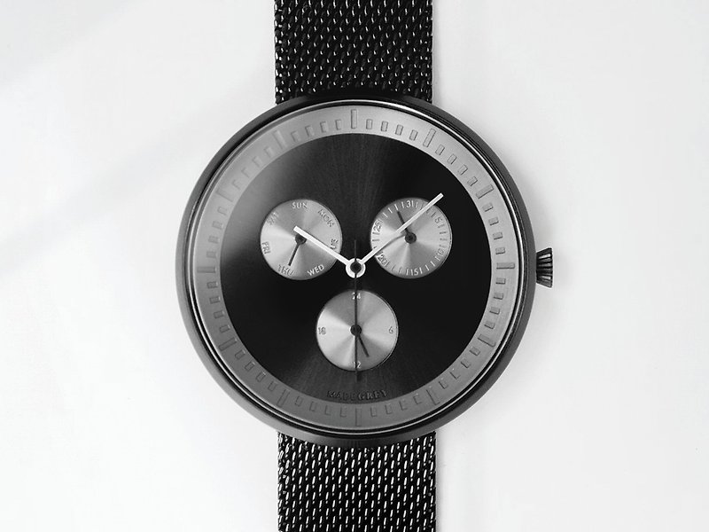 ブラック×グレーMG003max + - 腕時計 ユニセックス - ステンレススチール ブラック