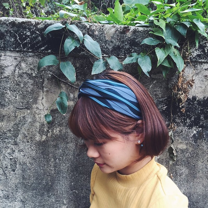 kimono Elastic hair band - Hair Accessories - Polyester Blue