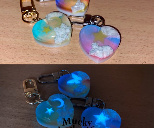 Accessories, Handmade Resin Heart Keychain