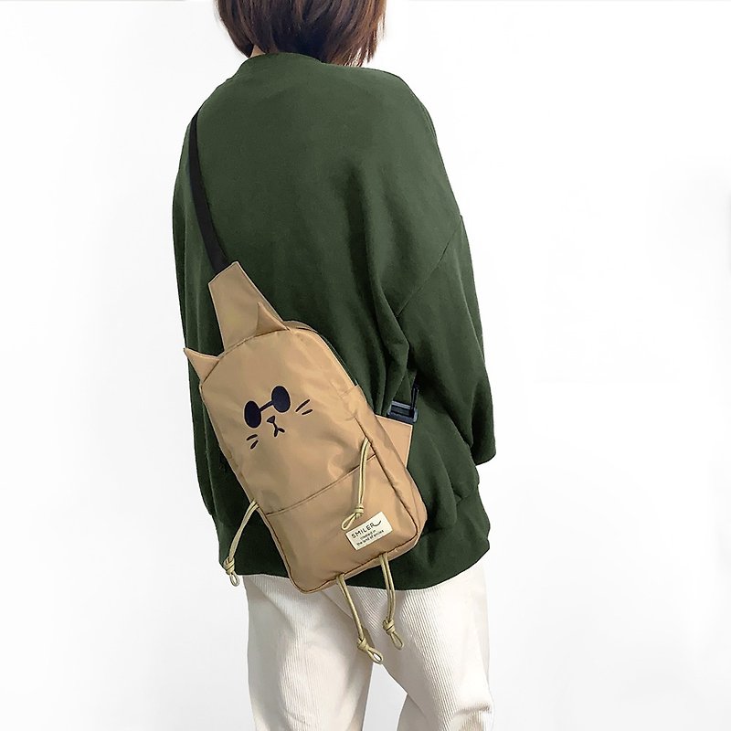 CAT Buddy - Beige - Unisex Shoulder Bag - Messenger Bags & Sling Bags - Other Man-Made Fibers Khaki