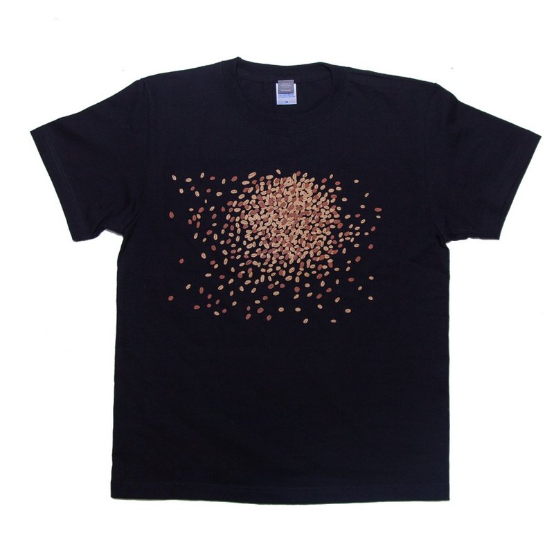 コーヒー豆 おもしろデザインTシャツ　ユニセックスS〜XXXLサイズ、レディースS〜Lサイズ　Tcollector - 女 T 恤 - 棉．麻 黑色