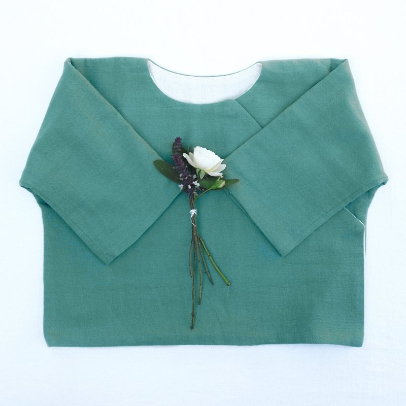 Stark double jacket cotton Linen Xie Jin - Coats - Cotton & Hemp Green