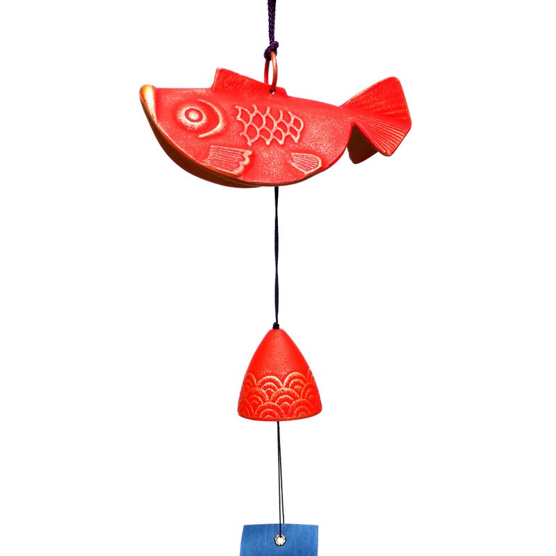 岩鑄 南部鐵器 風鈴 金魚 金色/紅色 日本製 - 擺飾/家飾品 - 其他金屬 紅色