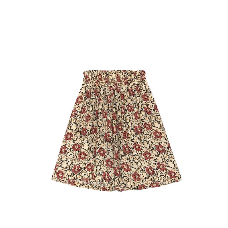 [Egg plant ancient] printed chiffon antique shorts SP2 - Women's Pants - Polyester Multicolor