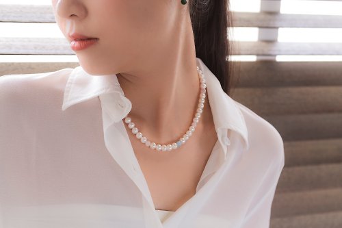 Cheng Jewelry 才德的女子 - 半寶石珍珠項鍊_18K鍍金配件