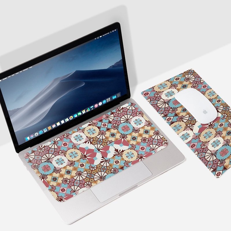 Portable ultra-thin three-in-one mouse pad - North African style tile (standard) - Mouse Pads - Other Materials Multicolor