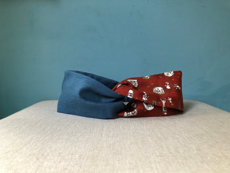 Shuangpin Headband / Ratatouille-Blue - Headbands - Cotton & Hemp Blue