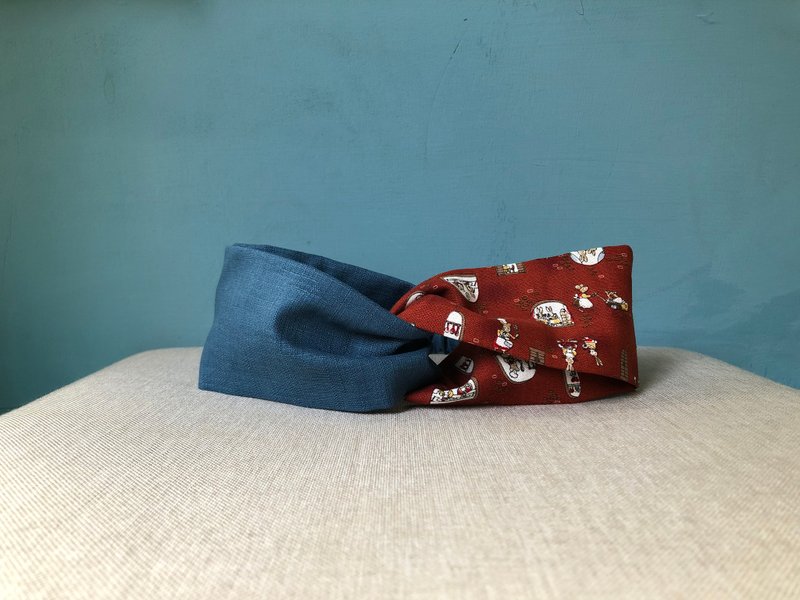 Shuangpin Headband / Ratatouille-Blue - Headbands - Cotton & Hemp Blue