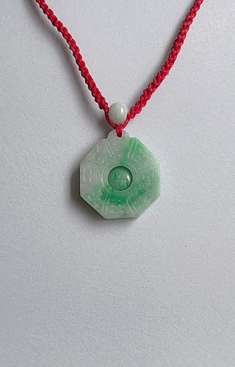 [Pray for Peace II] Peace Bagua Necklace II Burmese Jade Necklace Unoptimized A-grade Jade Jade Necklace - สร้อยคอ - หยก 