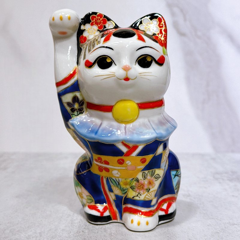 【舞韻招福】日本清水燒招財貓 | 色繪 舞妓富士 - 裝飾/擺設  - 瓷 多色