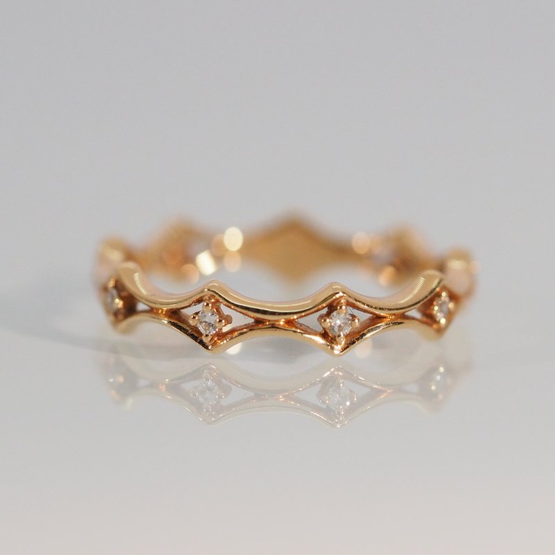 18K金鑽石皇冠戒指 Golden Crown Diamond Ring - 戒指 - 貴金屬 