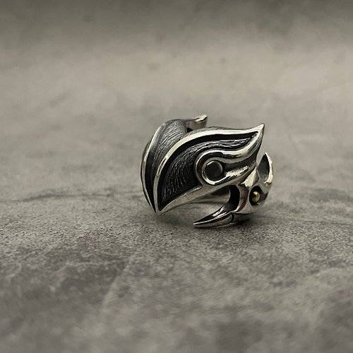 Ewin 創物-銀飾品設計創作 奇想系列【芒飛】925純銀戒指|大型戒指 寬版戒