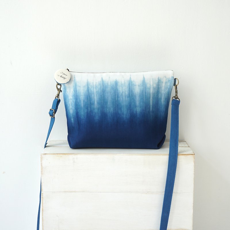 S.A x Large Size Cross Body Bag, Cherry Blossom,Straw,Spring,Sky,Spruce Forest - Messenger Bags & Sling Bags - Cotton & Hemp Blue