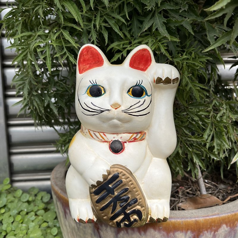 Early rare ceramic lucky cat - ของวางตกแต่ง - ดินเผา หลากหลายสี