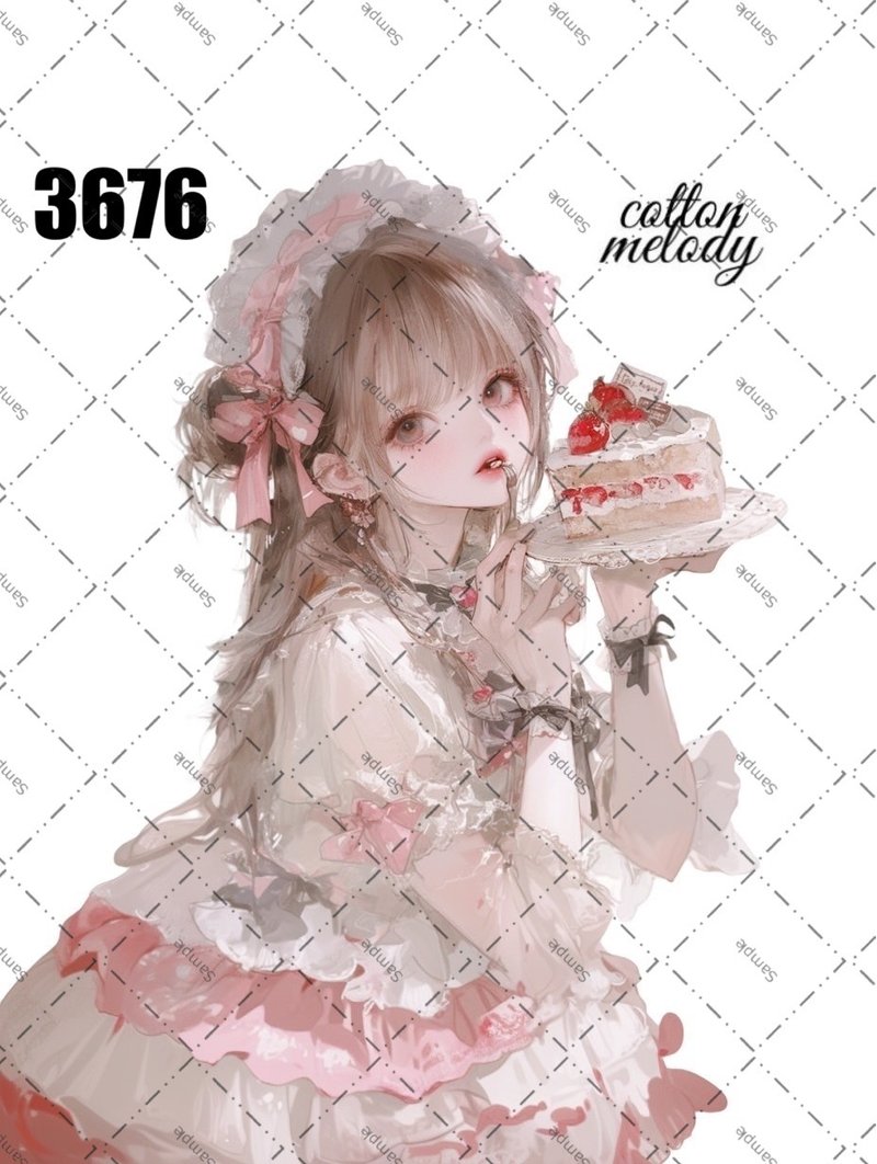 original sticker no.3676 人物ステッカー オリジナルステッカー オリジナル人物ステッカー 装飾ステッカー cotton melody - 貼紙 - 紙 