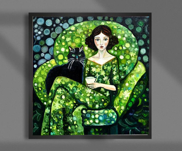絵画。原画☆キャンバスF10【猫たちの豊かなシャンパンケーキ