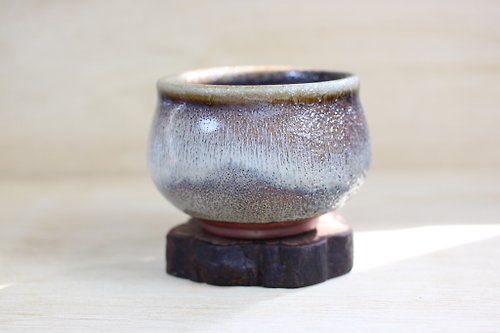 自然釉文創工作室 【我愛媽媽】柴燒 天目釉 茶碗 陶藝名家葉敏祥手工作品