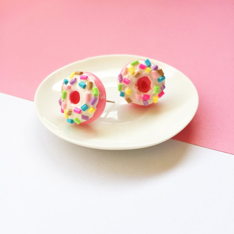 ドーナツピアス10 - ピアス・イヤリング - 粘土 ピンク