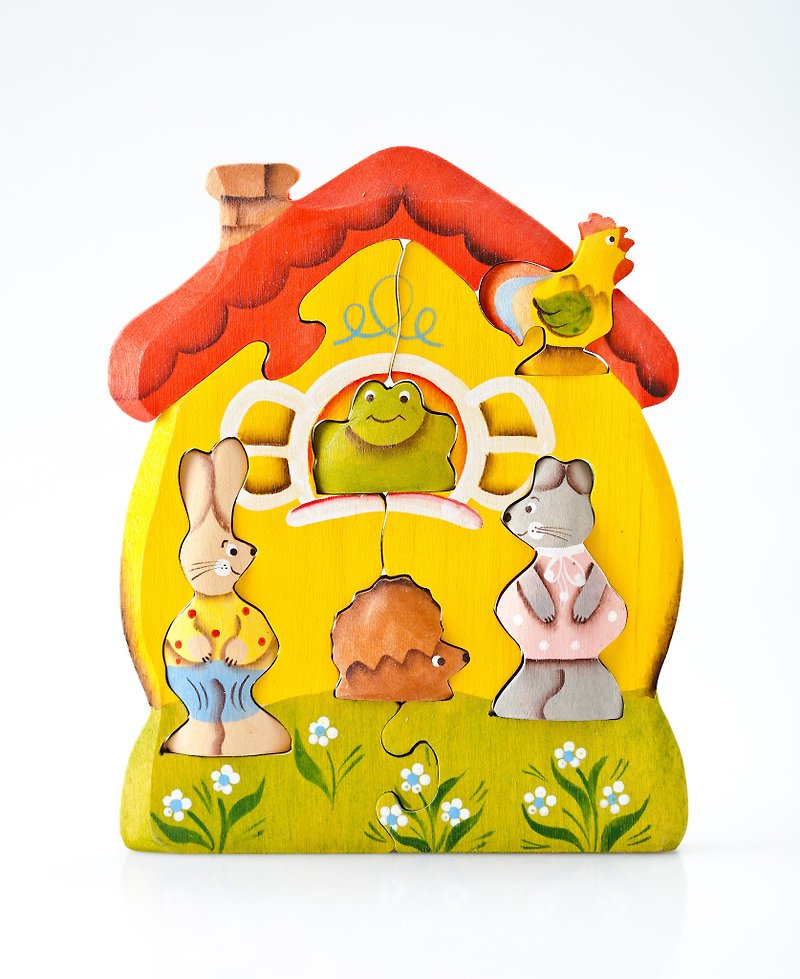 Russia story building blocks - Chun wooden fairy tale - dimensional jigsaw puzzle series: cabins - Kids' Toys - Wood 